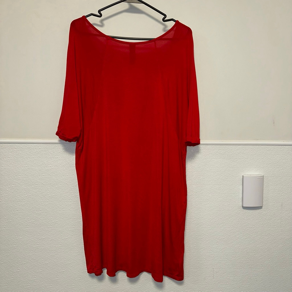Women's Agnes & Dora T-Shirt Dress Size M Red Oversized Flowy - Picture 7 of 10